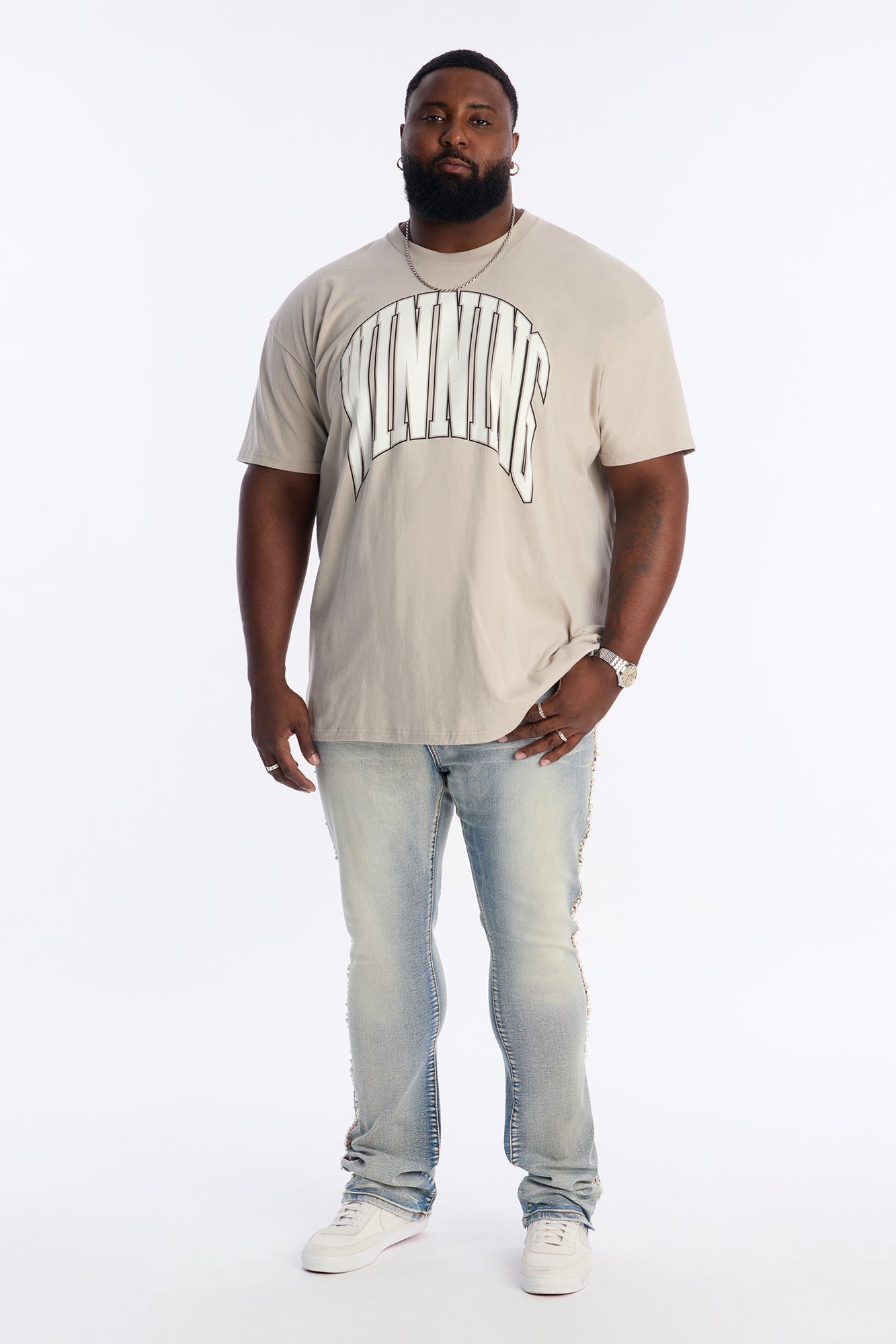 Stacked Slim Flare Pearls Within The Jewels Jean - Medium Wash