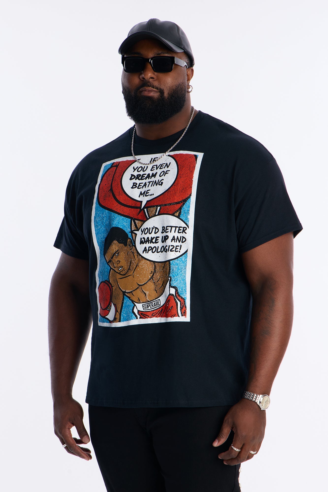 Muhammad Ali Fighting Dream Short Sleeve Tee - Black
