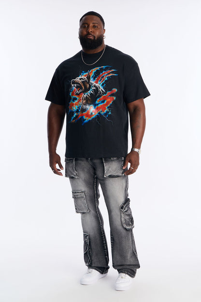 Stacked Skinny Flare Out And About Cargo Jean - Black Wash