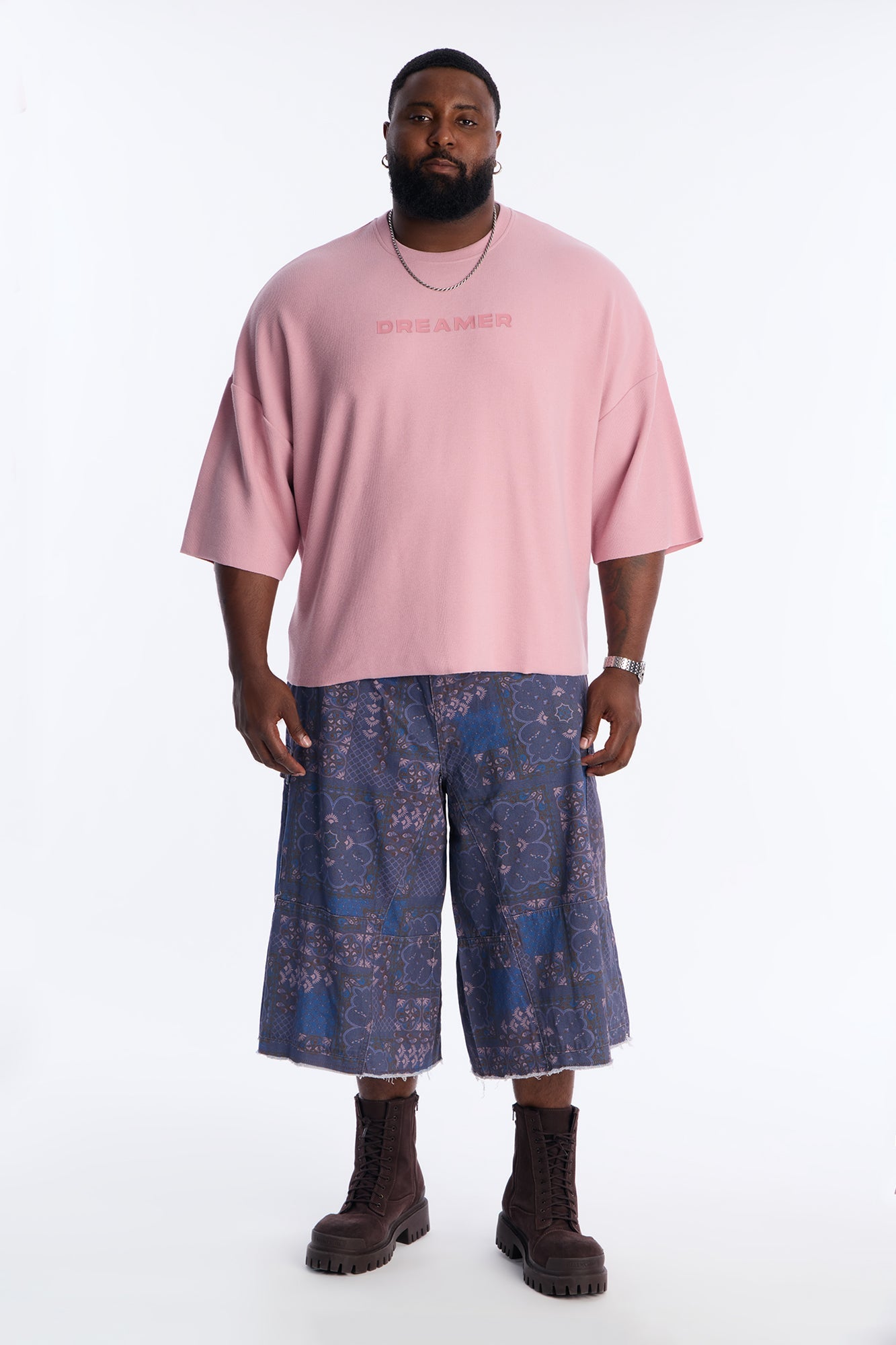 Relaxed Boxy Dreamer Knit Tee - Mauve