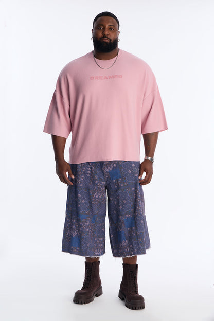 Relaxed Boxy Dreamer Knit Tee - Mauve