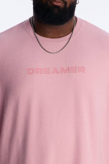 Relaxed Boxy Dreamer Knit Tee - Mauve