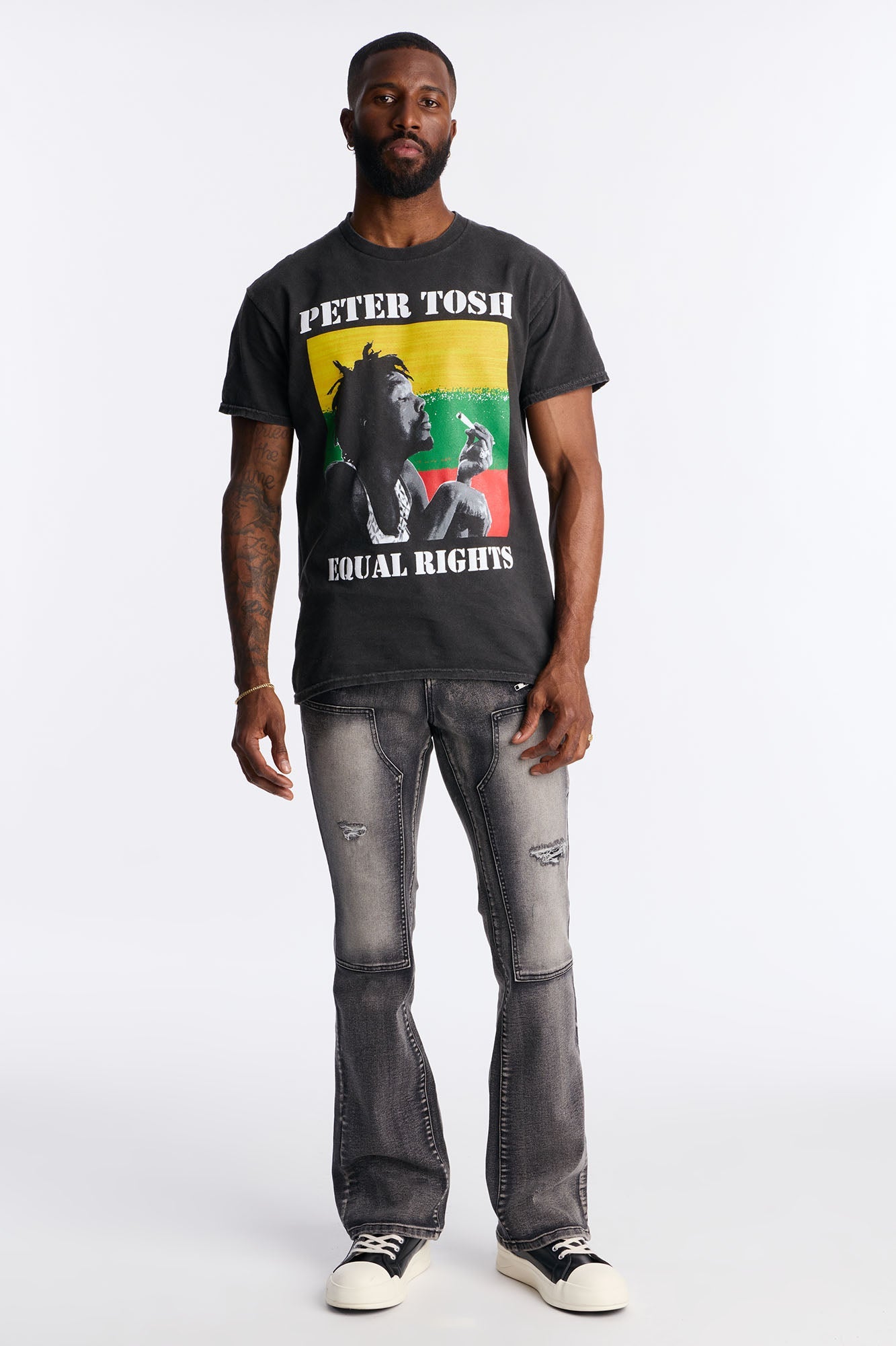 Peter Tosh Vintage Washed Short Sleeve Tee - Black Wash