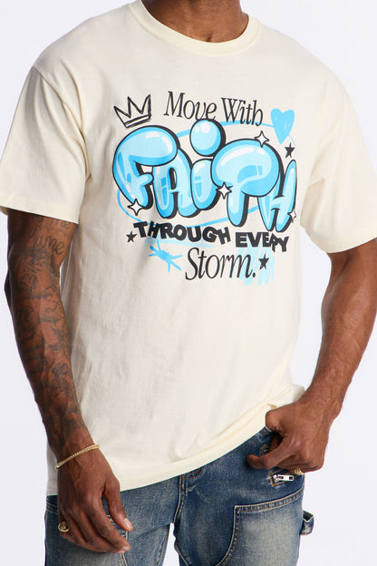 Move With Faith Short Sleeve Tee - Natural
