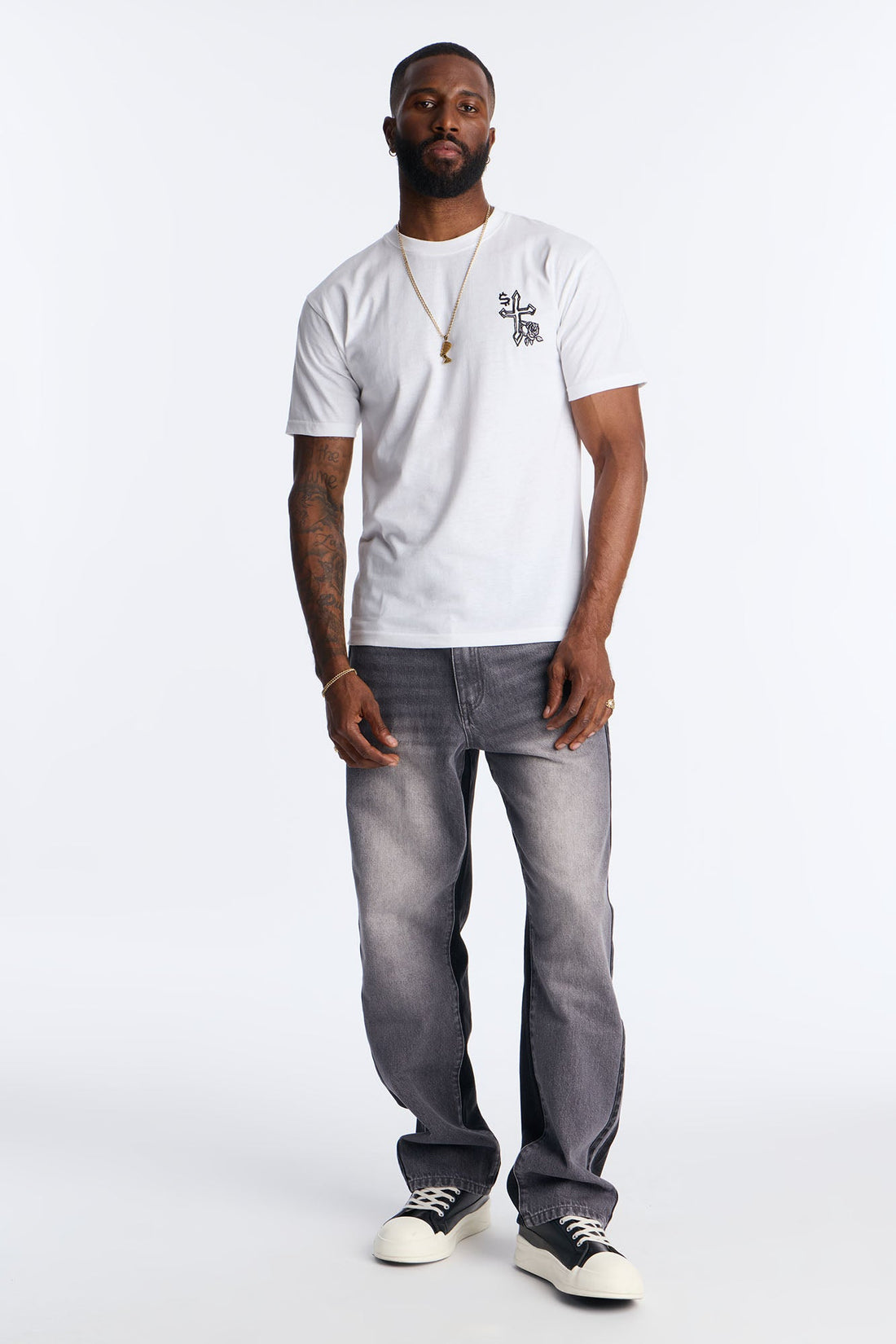 Straight Track Me Down Jean - Black/Grey