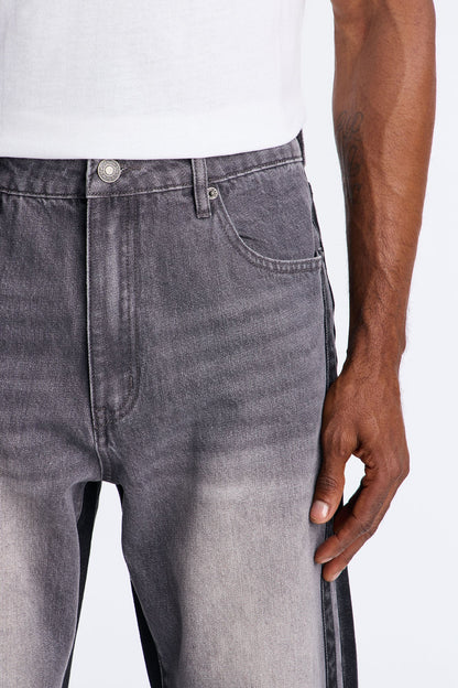 Straight Track Me Down Jean - Black/Grey