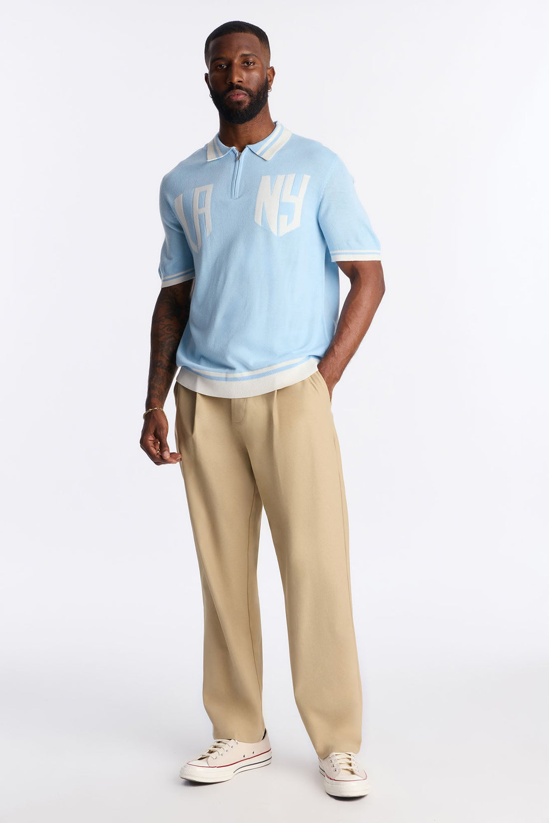 Straight Sterling Pleated Pants - Beige
