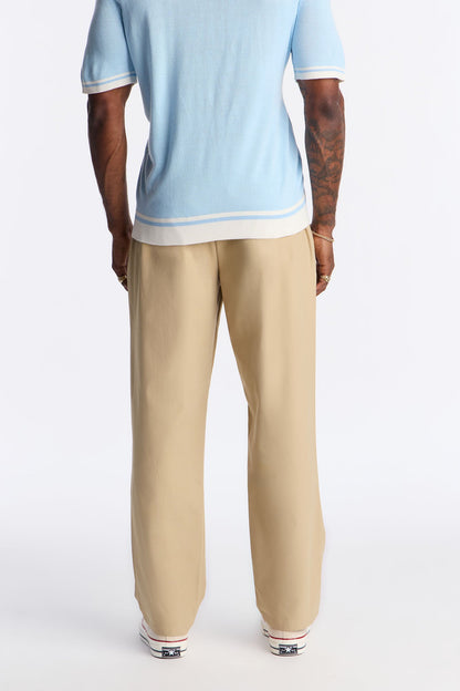 Straight Sterling Pleated Pants - Beige