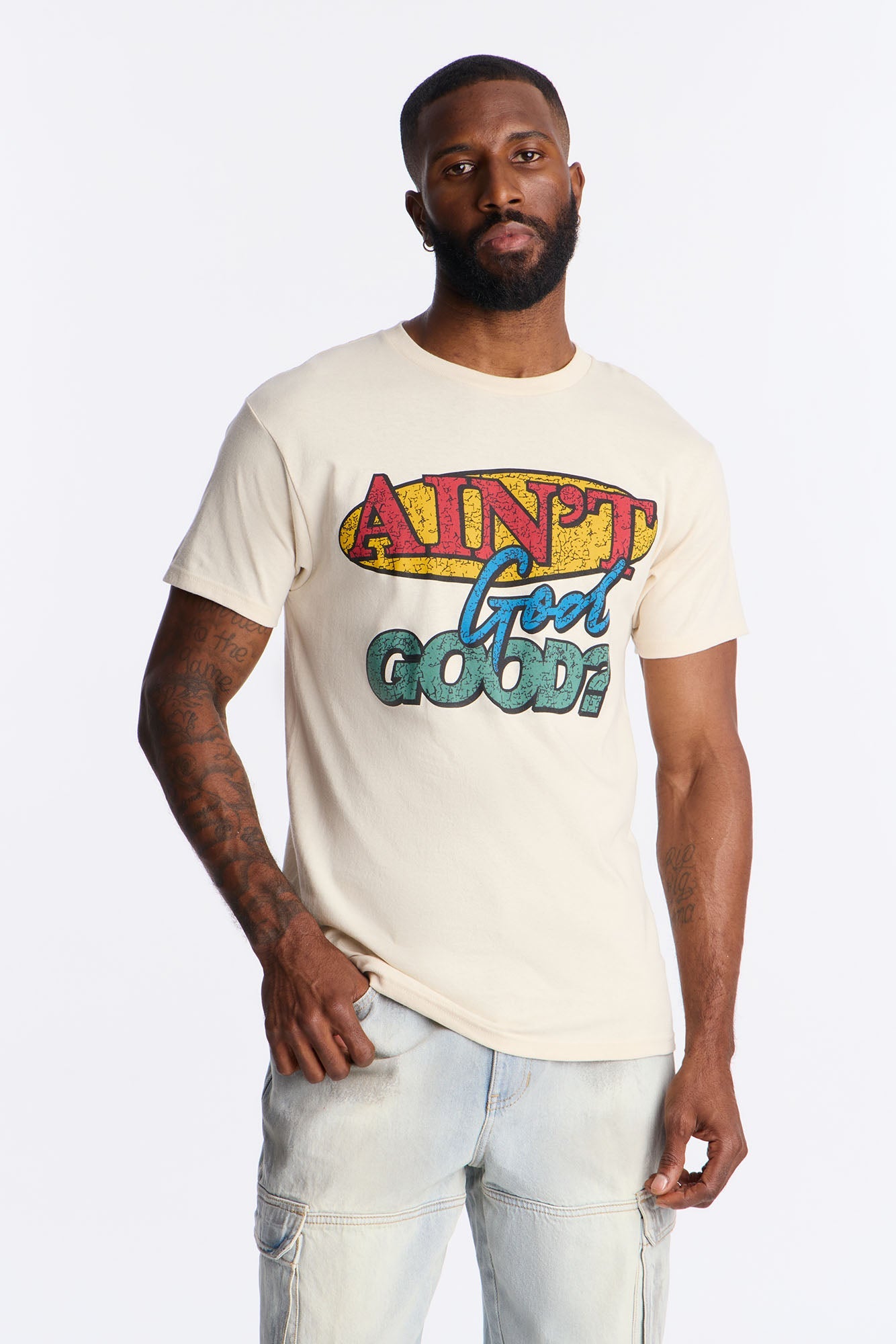 Aint God Good Short Sleeve Tee - Cream