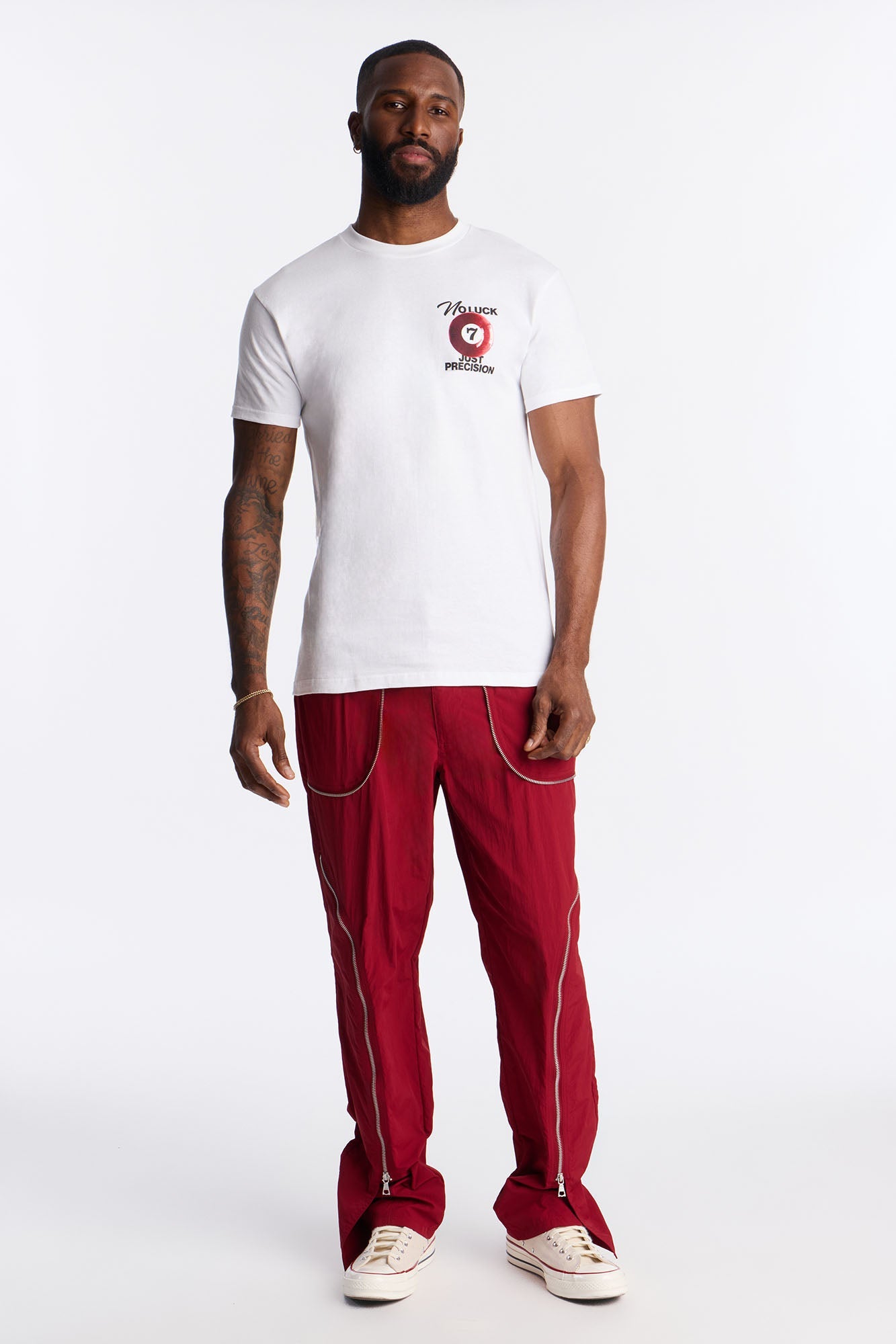 No Luck Just Precision Short Sleeve Tee - White
