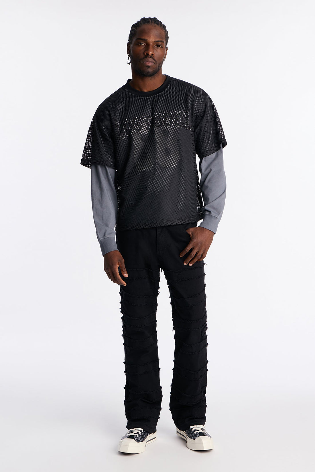 Lost 88 Layered Mesh Jersey - Dark Grey