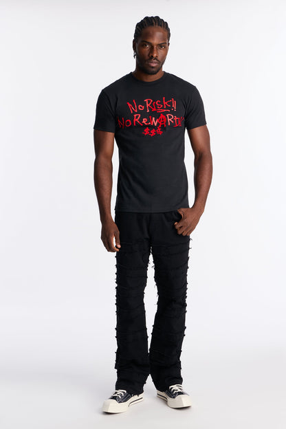No Risk No Reward $$$ Short Sleeve Tee - Black