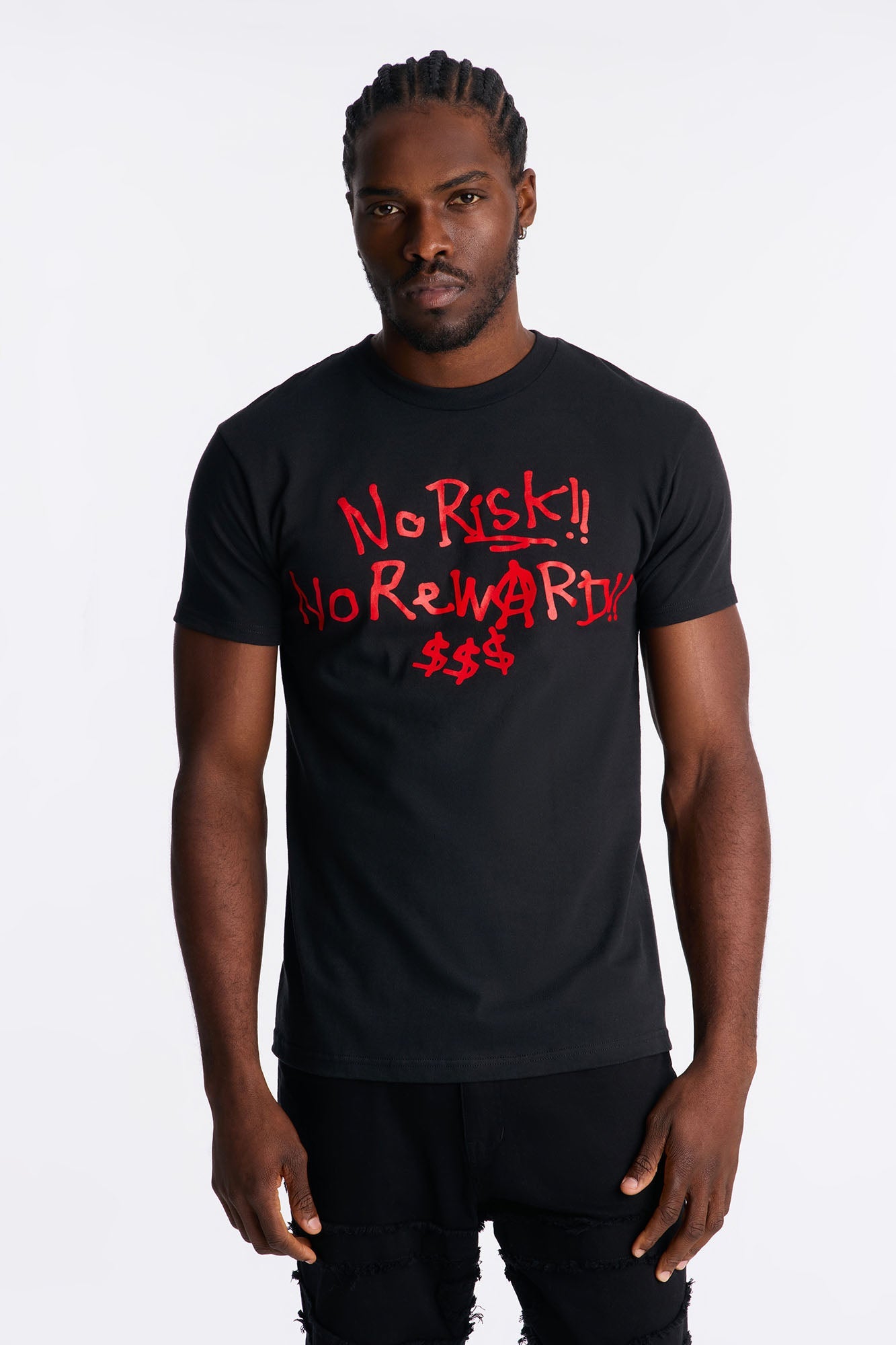 No Risk No Reward $$$ Short Sleeve Tee - Black