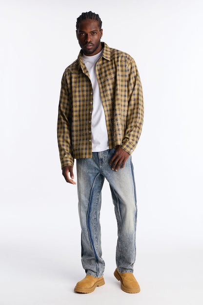 Straight Seams Down Jean - Medium Blue Wash