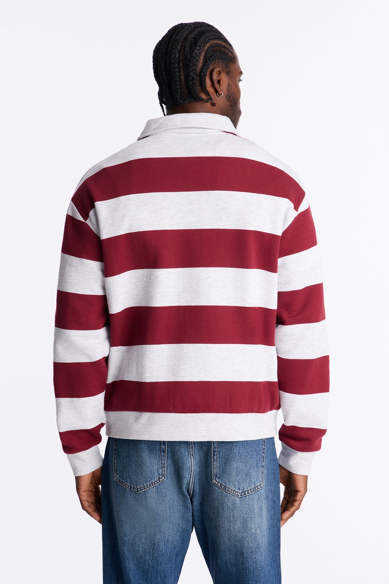 Make Yourself Proud Stripe Fleece Polo - Red
