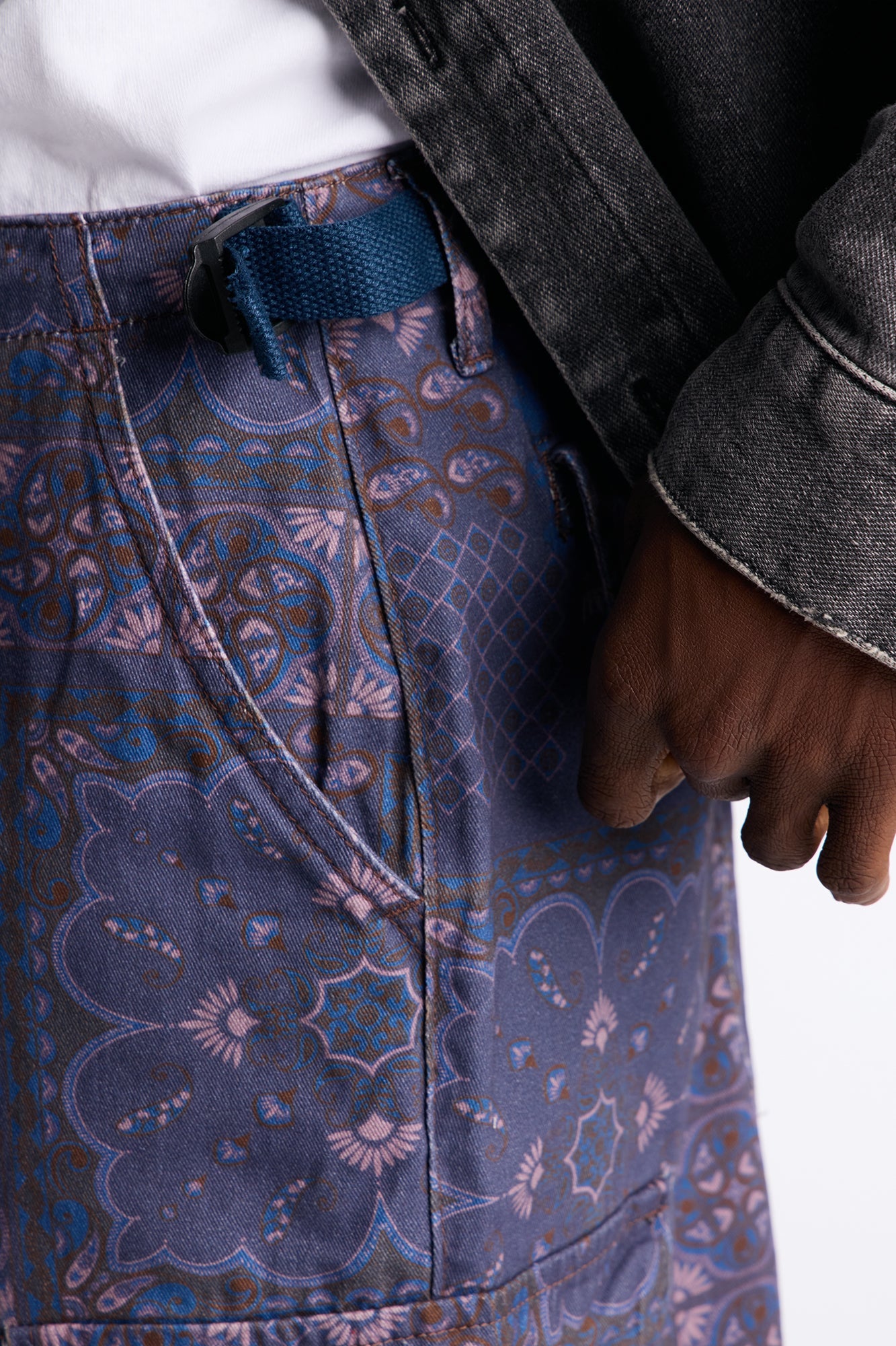 Baggy Midnight Bandana Cargo Shorts - Navy