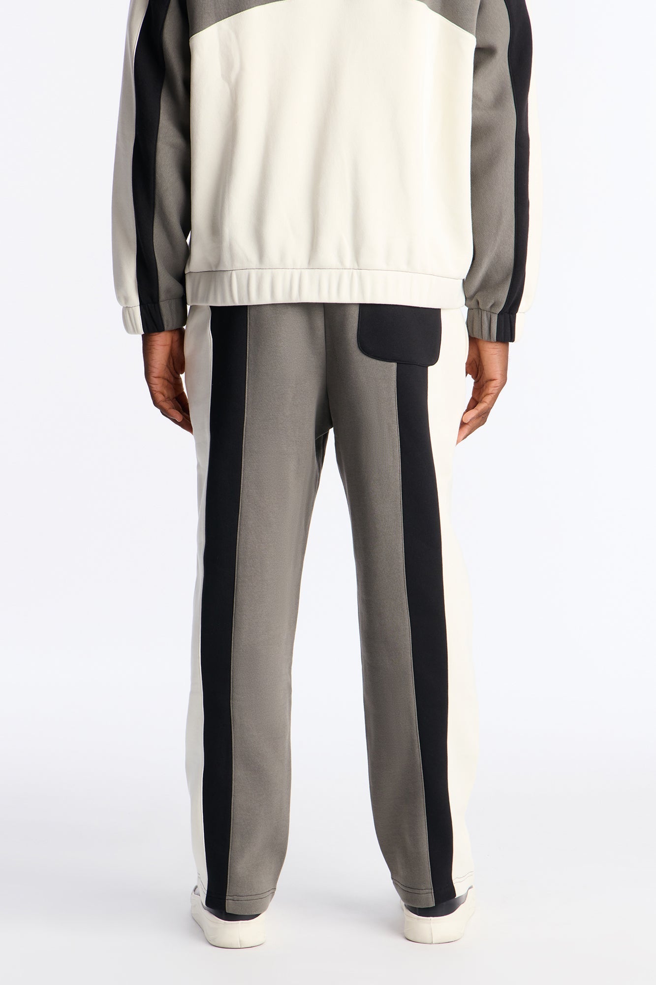 Paneled Fleece Straight Sweatpants - Multi Color