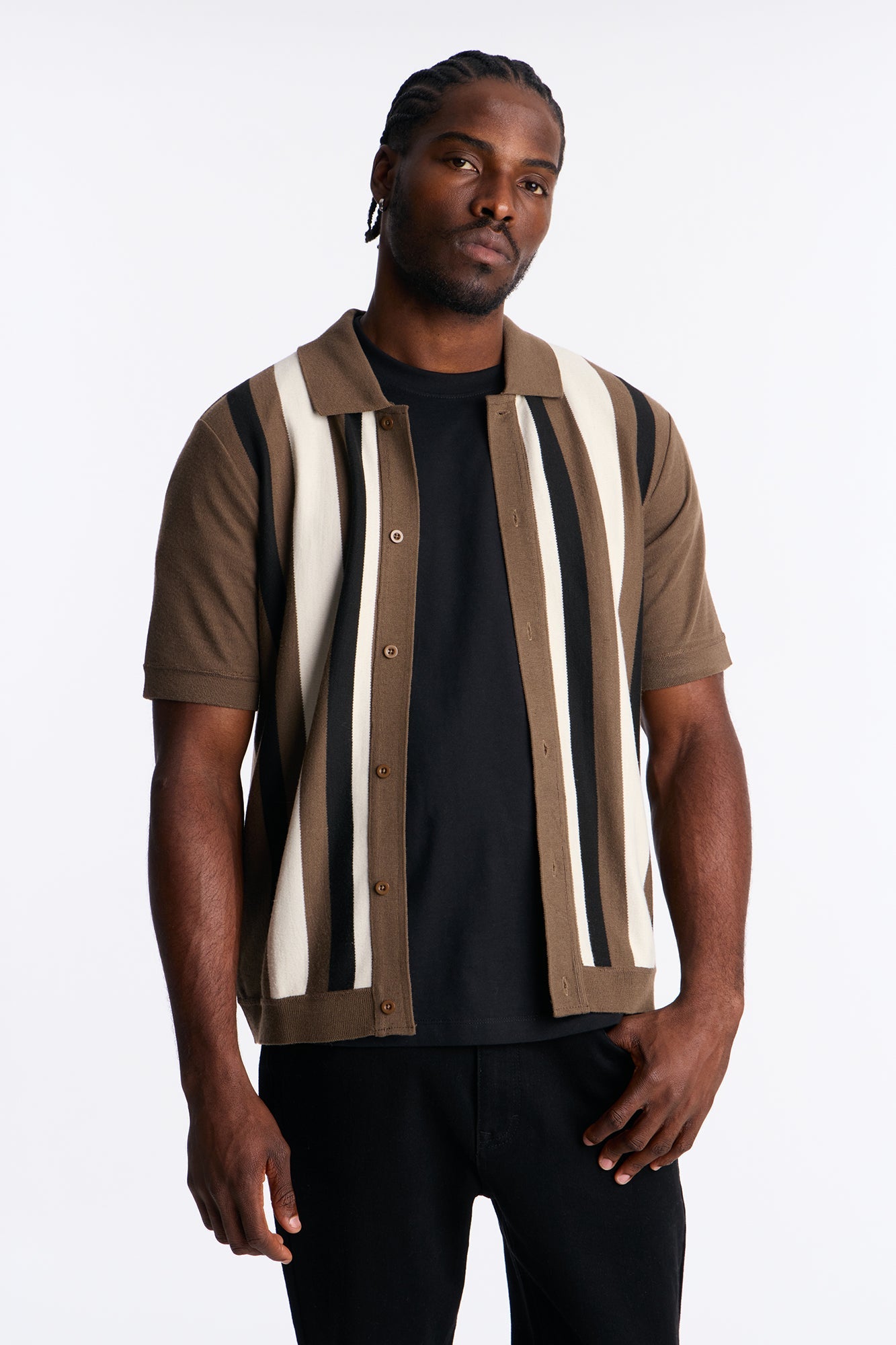Sundown Lounge Button Up - Tan/Multi