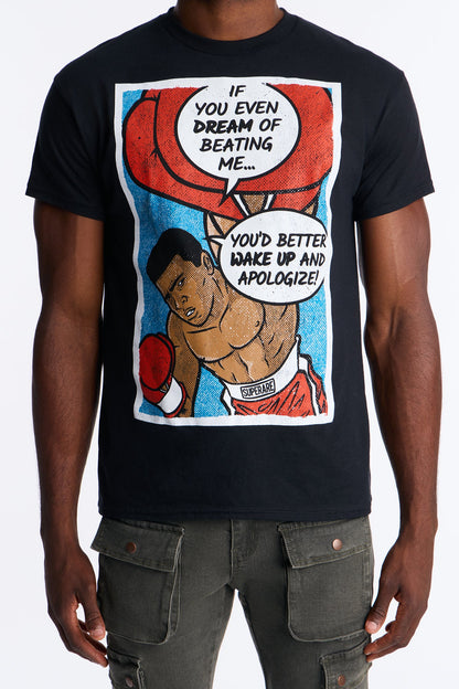Muhammad Ali Fighting Dream Short Sleeve Tee - Black