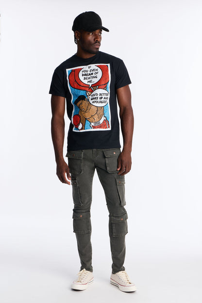 Stacked Skinny Back To Back Cargo Jean - Olive