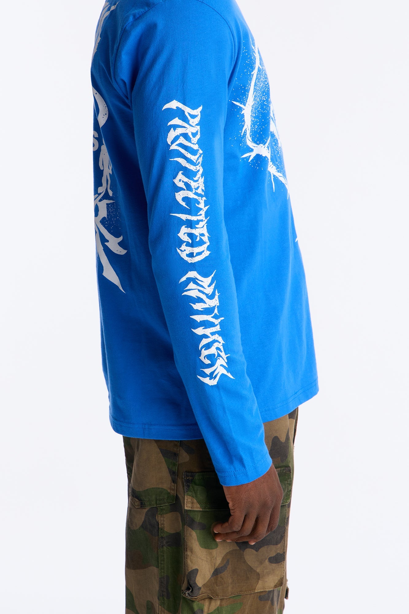 Embrace The Danger Oversized Long Sleeve Tee - Royal