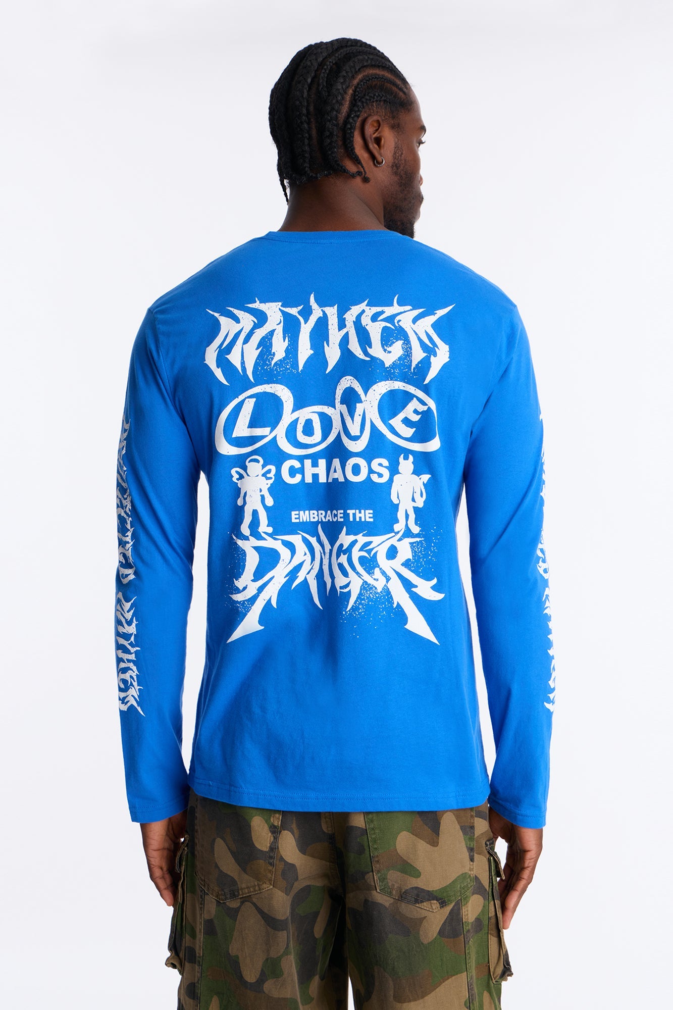 Embrace The Danger Oversized Long Sleeve Tee - Royal