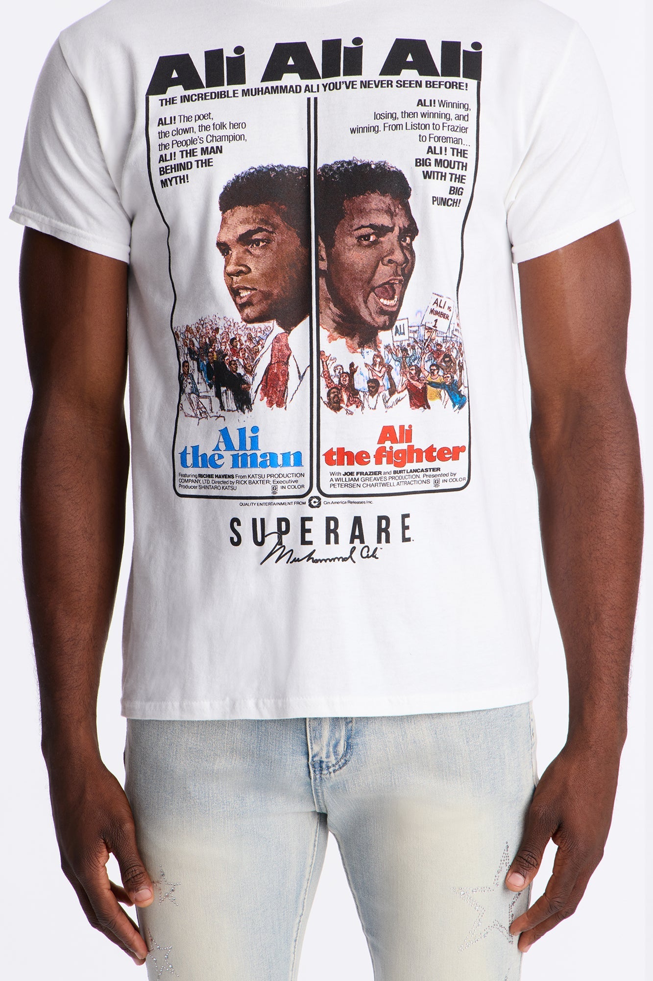 Muhammad Ali The Man The Fighter Short Sleeve Tee - White