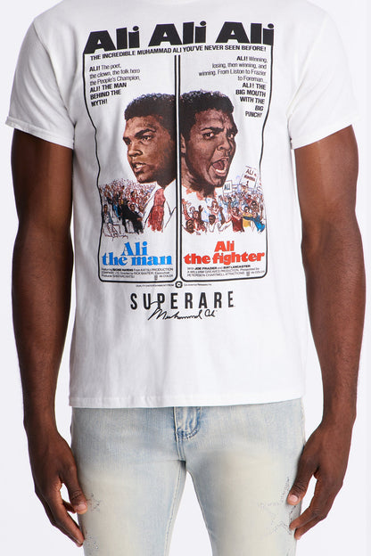 Muhammad Ali The Man The Fighter Short Sleeve Tee - White