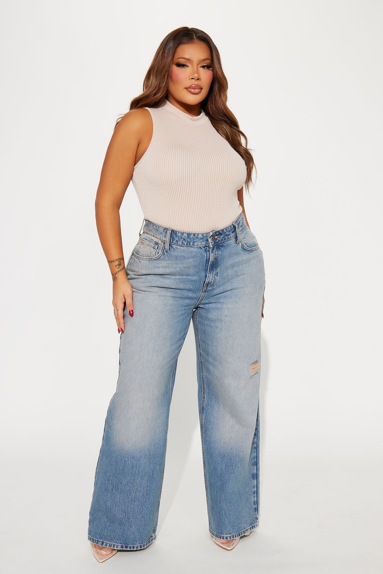 You Do You Dusty Tinted Baggy Jeans - Vintage Wash