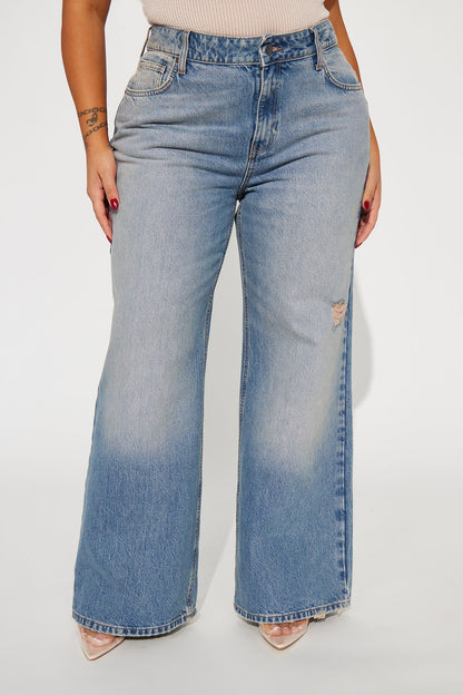 You Do You Dusty Tinted Baggy Jeans - Vintage Wash