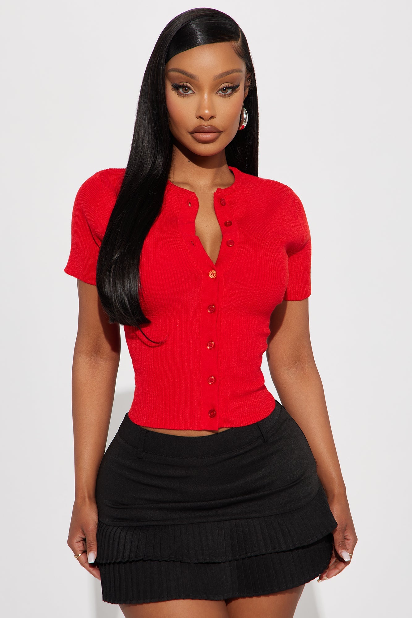 Stassie Sweater Top - Red