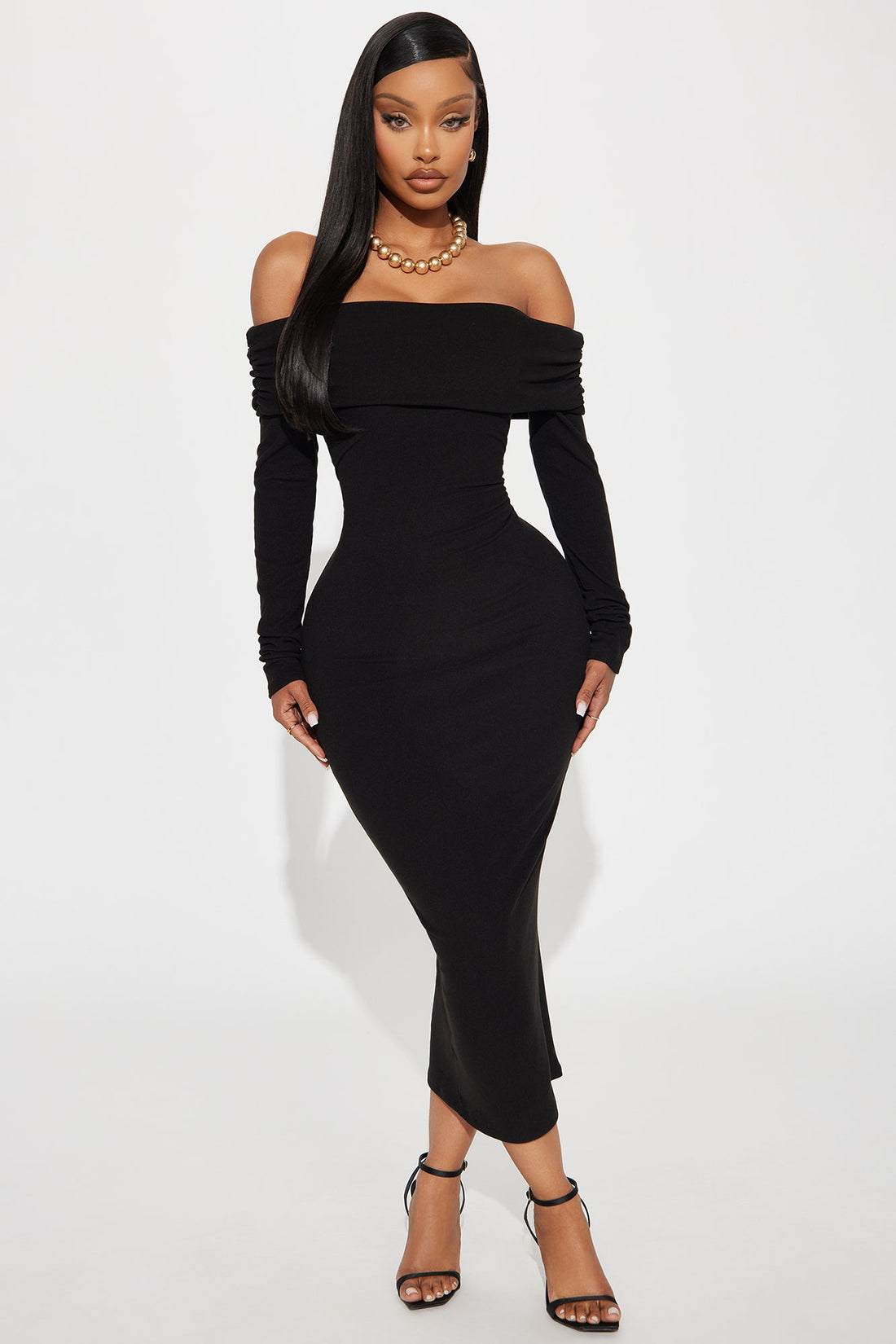 True Masterpiece Ribbed Midi Dress - Black