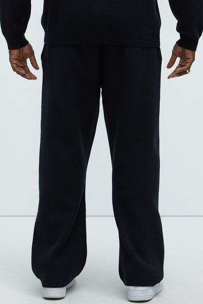 Recline Sweater Knit Sweatpants - Black