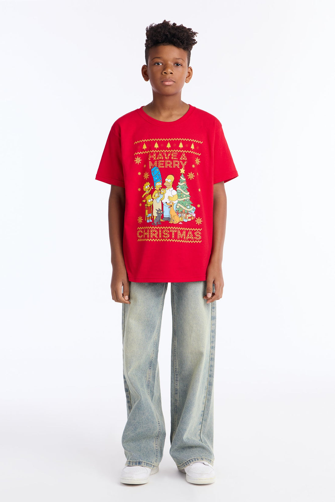 Mini The Simpsons Have A Merry Christmas Short Sleeve Tee - Red