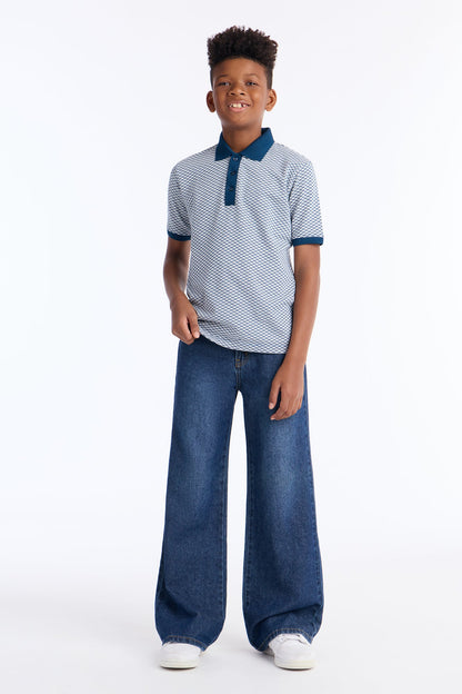 Mini The Difference Short Sleeve Polo - Blue