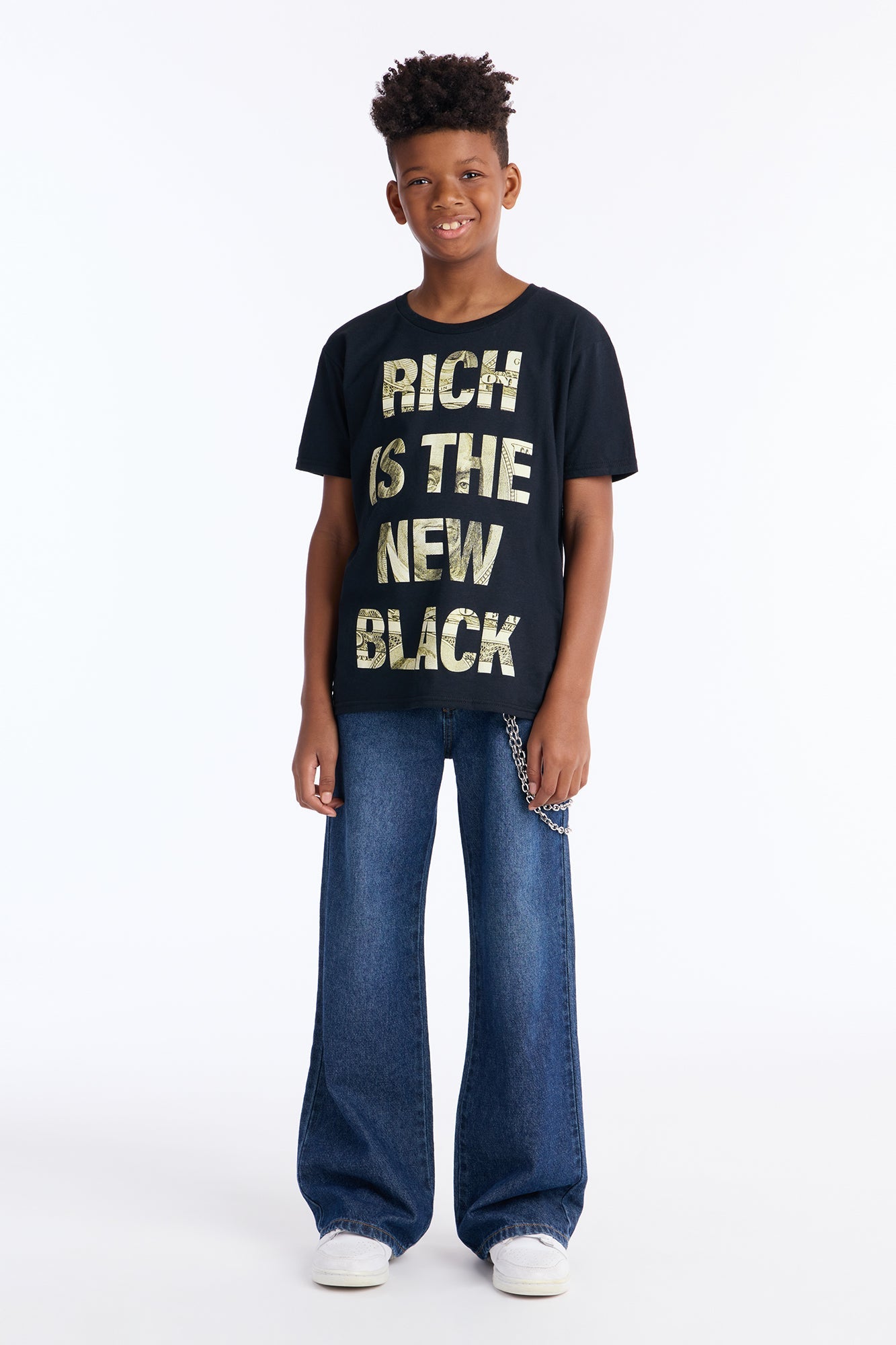 Mini Rich is The New Black Oversize Tee - Black