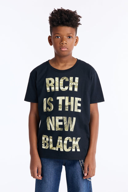 Mini Rich is The New Black Oversize Tee - Black