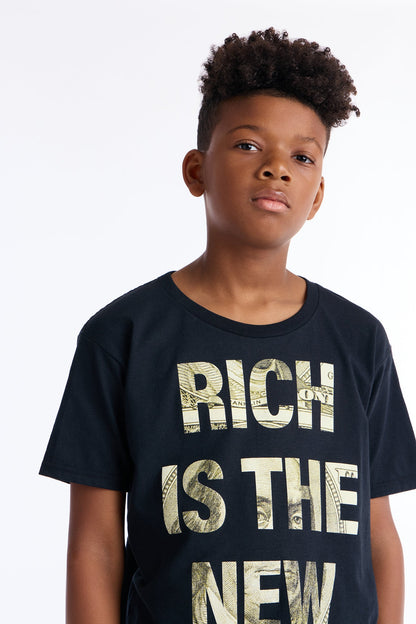 Mini Rich is The New Black Oversize Tee - Black