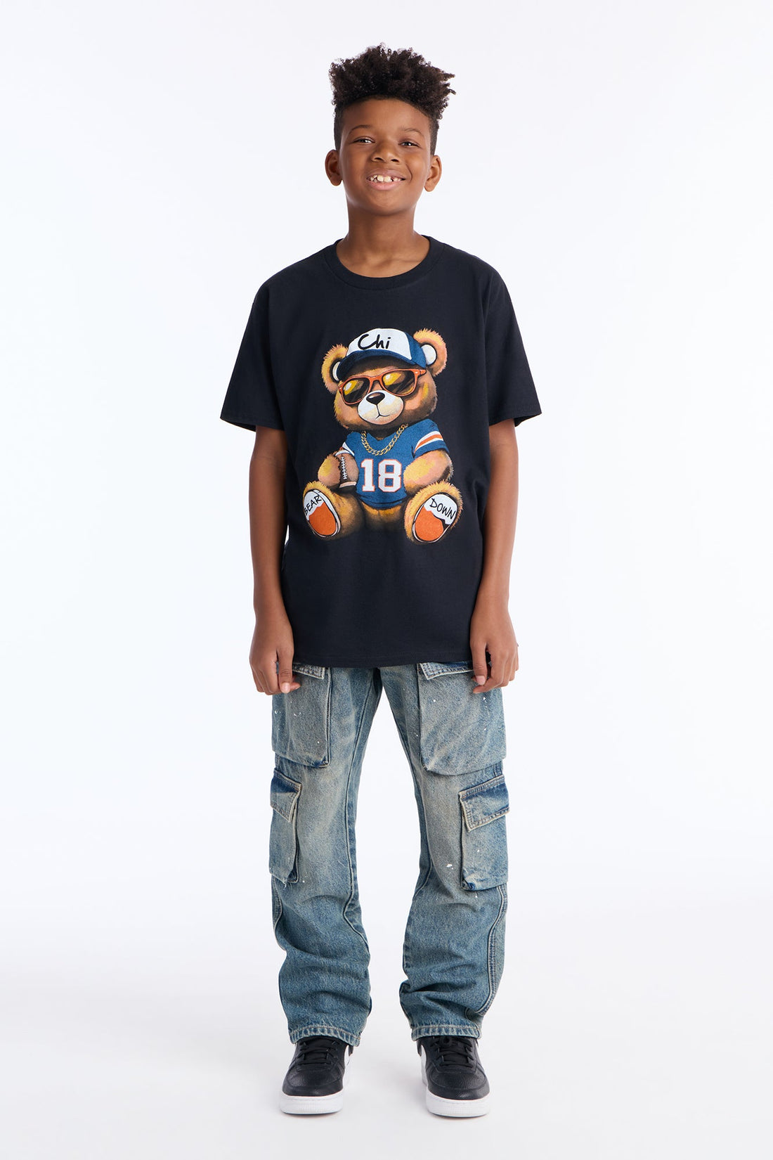Mini Chicago Bear Short Sleeve Tee - Black