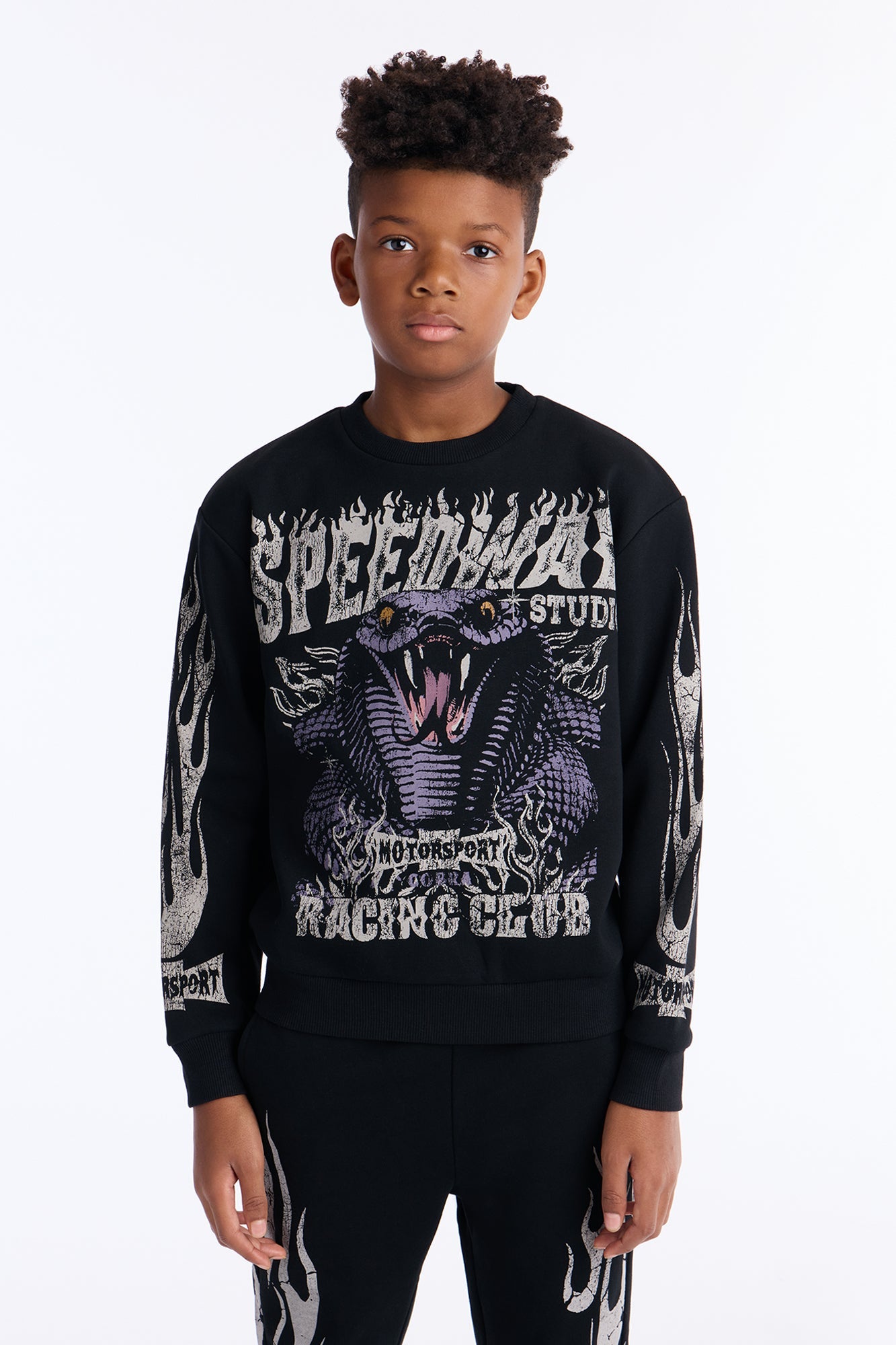 Mini Speedway Studio Crewneck Sweatshirt - Black