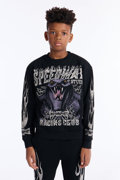 Mini Speedway Studio Crewneck Sweatshirt - Black