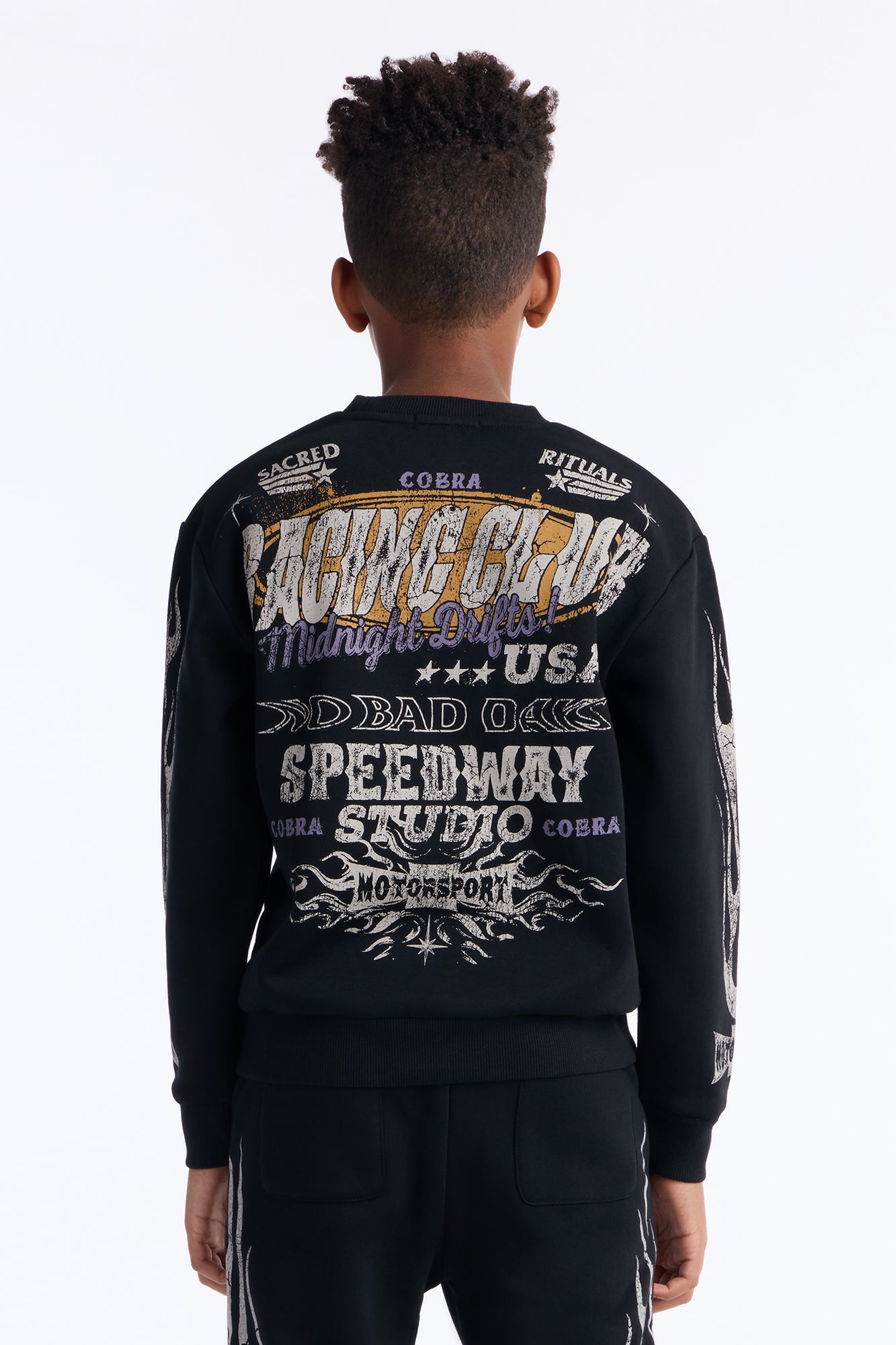 Mini Speedway Studio Crewneck Sweatshirt - Black