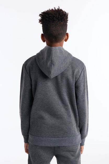 Mini Confidence Is Key Fleece Pullover Hoodie - Charcoal