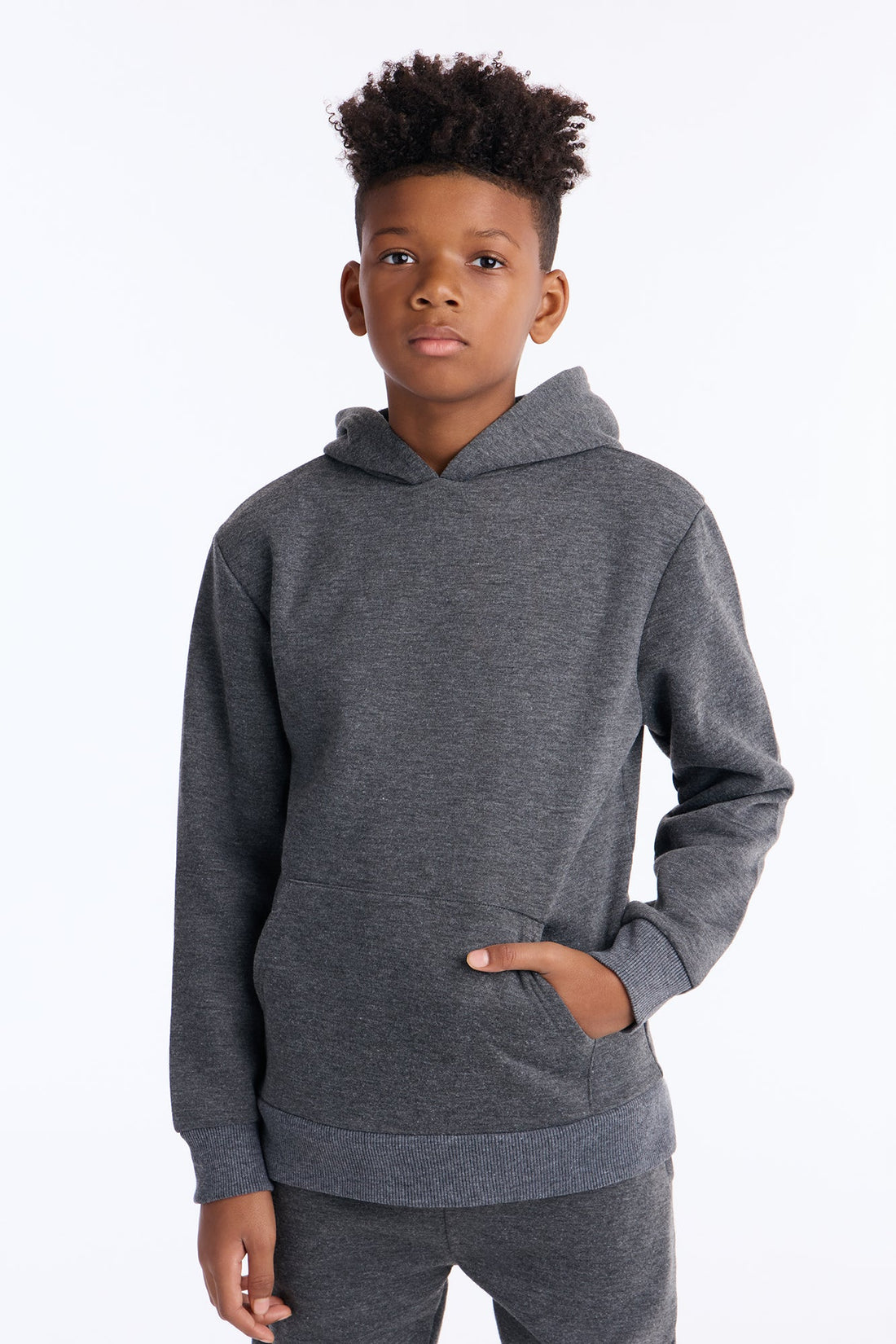 Mini Confidence Is Key Fleece Pullover Hoodie - Charcoal