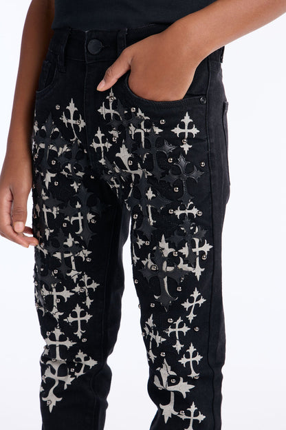 Mini No Secret Flare Pants - Black