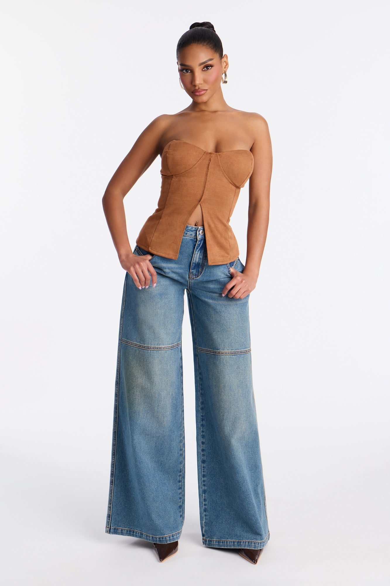Nothing Compares Tinted Wide Leg Jeans - Vintage Wash