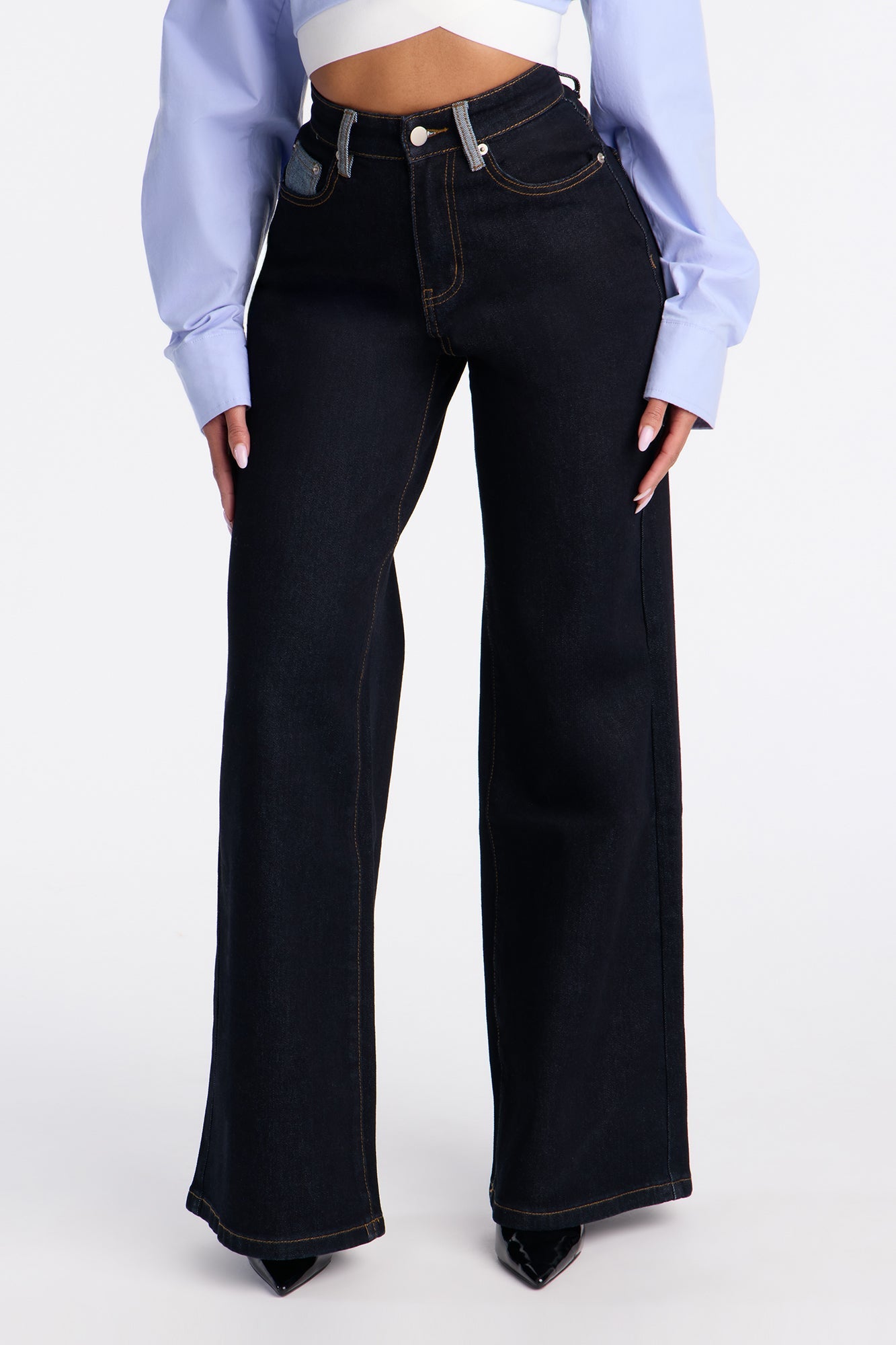 Highlands Wide Leg Jeans - Dark Denim