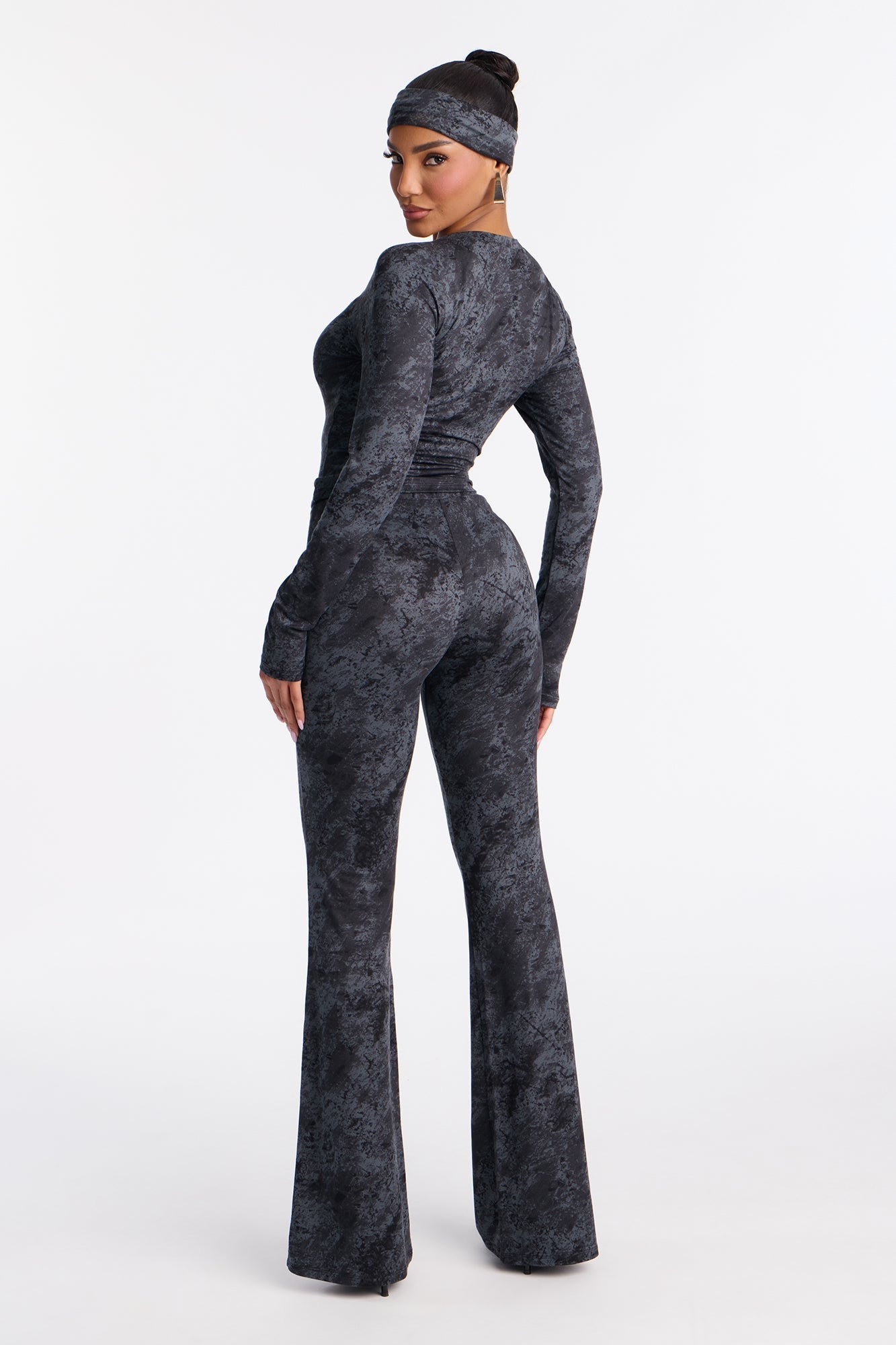 Penelope 3 Piece Flare Pant Set - Black