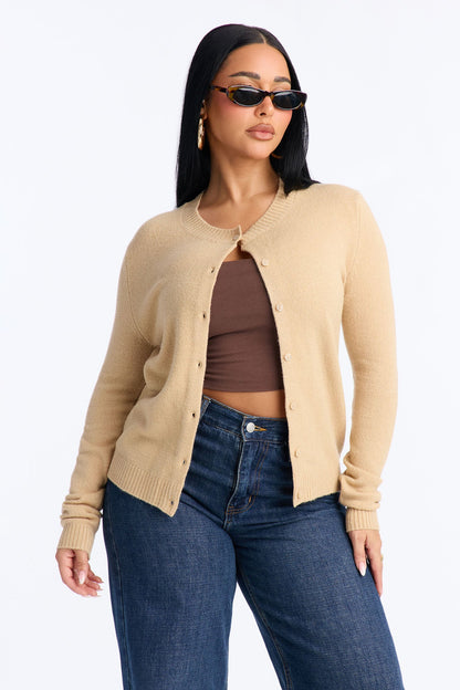 Comfort Club Cardigan - Taupe