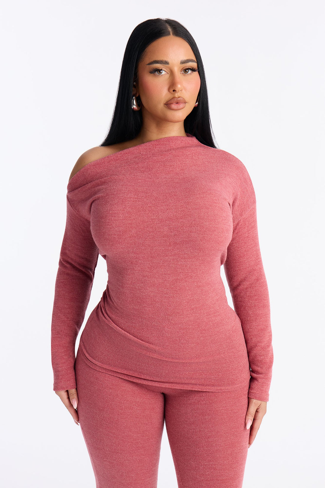 Tiana Off Shoulder Flare Pant Set - Mauve